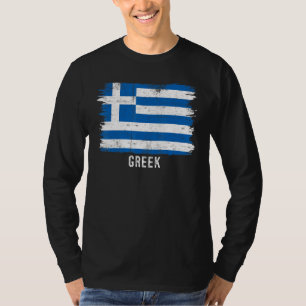 Vintage Griekenland Vlag Griek Trots Op Mijn Worte T-shirt
