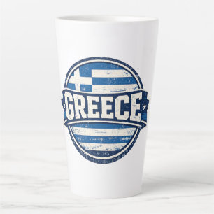 Vintage Griekse Vlag Badge Latte Mok