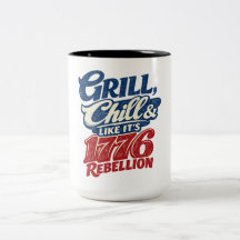 Vintage Grill Chill 1776 Rebellie Patriottisch