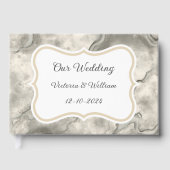 Vintage Gris Marbre Mariage Invité Livre Cadeau (Recto)