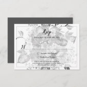 Vintage gris noir et blanc RSVP (Devant / Derrière)