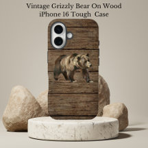 Vintage Grizzlybeer iPhone 16 Hoesje