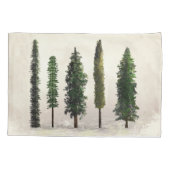 Vintage groene bosbomen Rustic Woodsy Kussensloop (Achterkant)