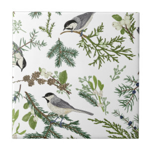 Vintage groene botanische mees Art Nouveau Tegeltje