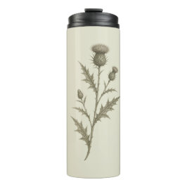 Vintage Groene Distel Thermosbeker
