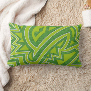 Vintage groene geometrische decoratieve lendenkuss kussen