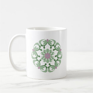 vintage groene lotuspatroon koffiemok