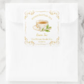 Vintage groene thee vierkante label (Tas)