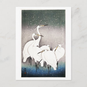 Vintage groep reigers door Koson Briefkaart