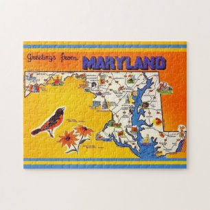 Vintage groet uit Maryland Legpuzzel