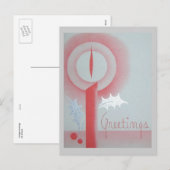 Vintage Groeten van Kerstmis Feestdagenkaart (Voorkant / Achterkant)