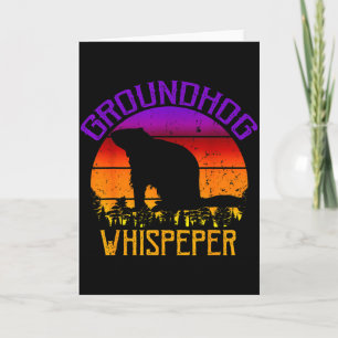 Vintage Grondhoorn Fluisteraar Groundhog Day  Kaart