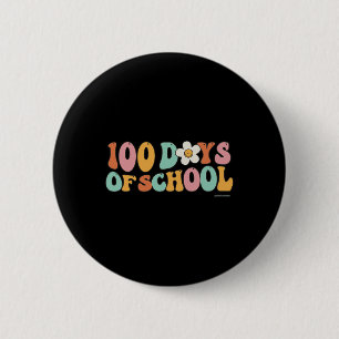 Vintage Groovy 100 dagen School voor Teacher Stud Ronde Button 5,7 Cm