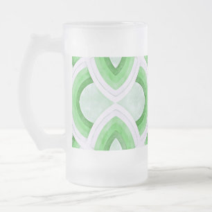 Vintage Groovy Regenboogontwerp in Mint en Groen Matglas Bierpul