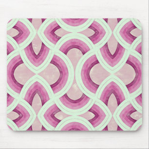 Vintage Groovy Regenboogpatroon in Moerbeirood Muismat