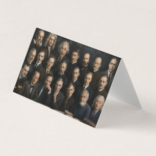 Vintage Grote Wetenschappers Portret Collage His Visitekaartjes