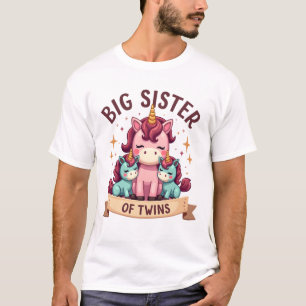 Vintage grote zus van tweeling eenhoorn zusters ve t-shirt