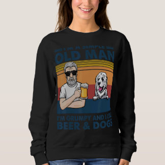 Vintage Grumpy Old Man Like Beer And Dogs Great Py Trui