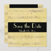 Vintage Grunge Antique Notes musicales Invitations (Devant / Derrière)