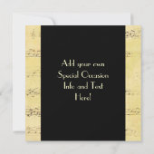Vintage Grunge Antique Notes musicales Invitations (Dos)