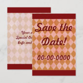 Vintage Grunge Diamond À damiers Invitation person (Devant / Derrière)