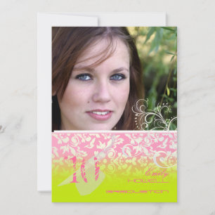 Vintage/grunge/Swirls/Damascus/Afstuderen Kaart