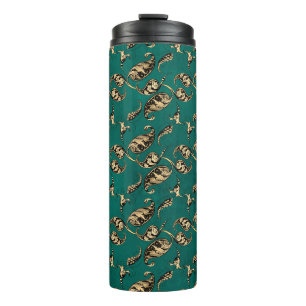 Vintage Grunge Turkoois en Gouden Pauw Paisley Thermosbeker