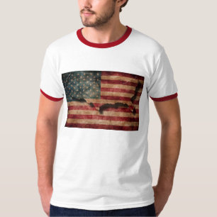 Vintage Grunge USA Vlag en Landkaart met Sterren e T-shirt