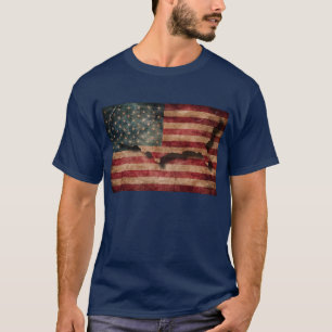 Vintage Grunge USA Vlag en Landkaart Sterren en St T-shirt
