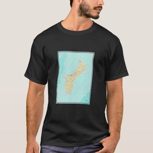 Vintage Guam Map  1970  T-shirt (Voorkant)