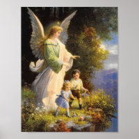 Vintage Guardian Angel Poster