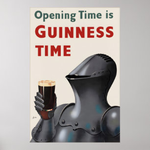 Vintage Guinness Ridder Poster Print, Iers Bier