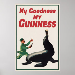 Vintage Guinness Seal Poster Print, Mijn Goedheid