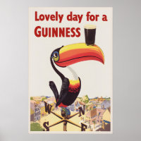 Vintage Guinness Toekan Poster Print, Iers Bier