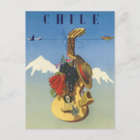 Vintage Guitar Chili Travel Briefkaart