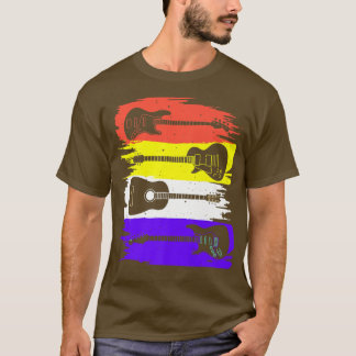 Vintage Guitar Gift For Men Women Kids Music Band T-shirt
