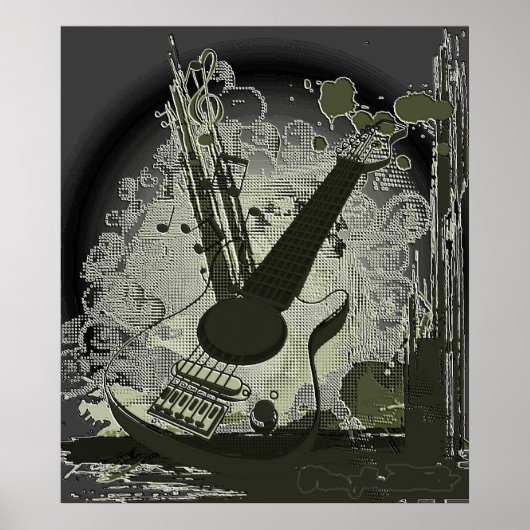 Vintage Guitar Music Poster (Voorkant)