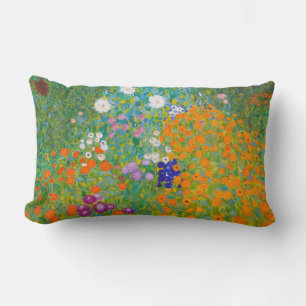 Vintage Gustav Klimt Cottage Garden Bloemkunst Kussen