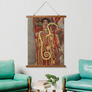 Vintage Gustav Klimt Hygieia Geneeskunde Art Nouve Hangend Wandkleed