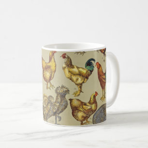 Vintage Haan Kip Patroon: Boerderij Kunst Koffiemok