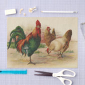 Vintage haantjes en kippeetweefsel tissuepapier (Craft)