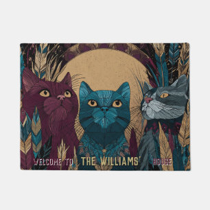 Vintage haarloze kat moeder vader huis decor water deurmat