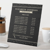 Vintage Hairstylist Beauty Salon Price List Reclamebord Met Voetstuk (Insitu)