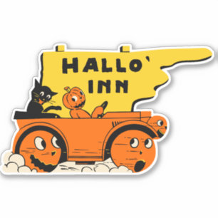 Vintage Hallo Inn large Vinyl Contour Cut Sticker