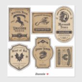 Vintage Halloween Apothecary Potion Étiquette (Feuille)