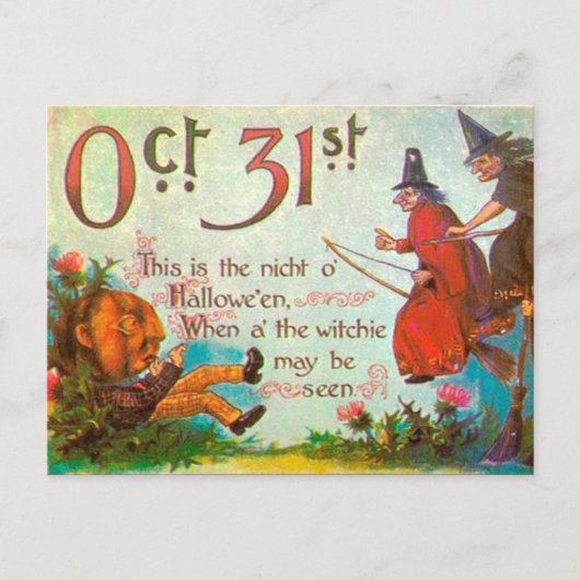Vintage Halloween Art Briefkaart (Voorkant)