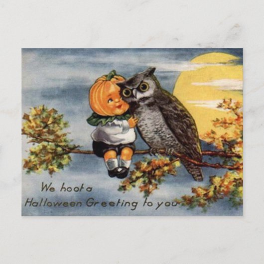 Vintage Halloween Art Briefkaart (Voorkant)