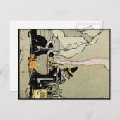 Vintage Halloween Art Briefkaart | Witch (Voorkant / Achterkant)