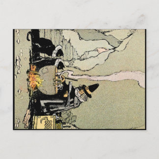 Vintage Halloween Art Briefkaart | Witch