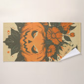 Vintage/Halloween/Automne/citrouille (Serviette de bain)